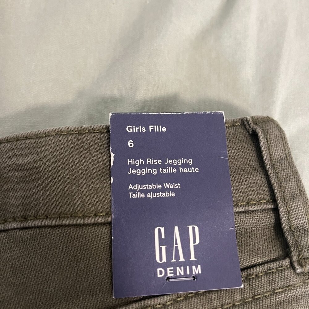 Brand New With Tags Gap Kids High Rise Jegging Jeans Girl's Size 6 Green - Picture 4 of 4